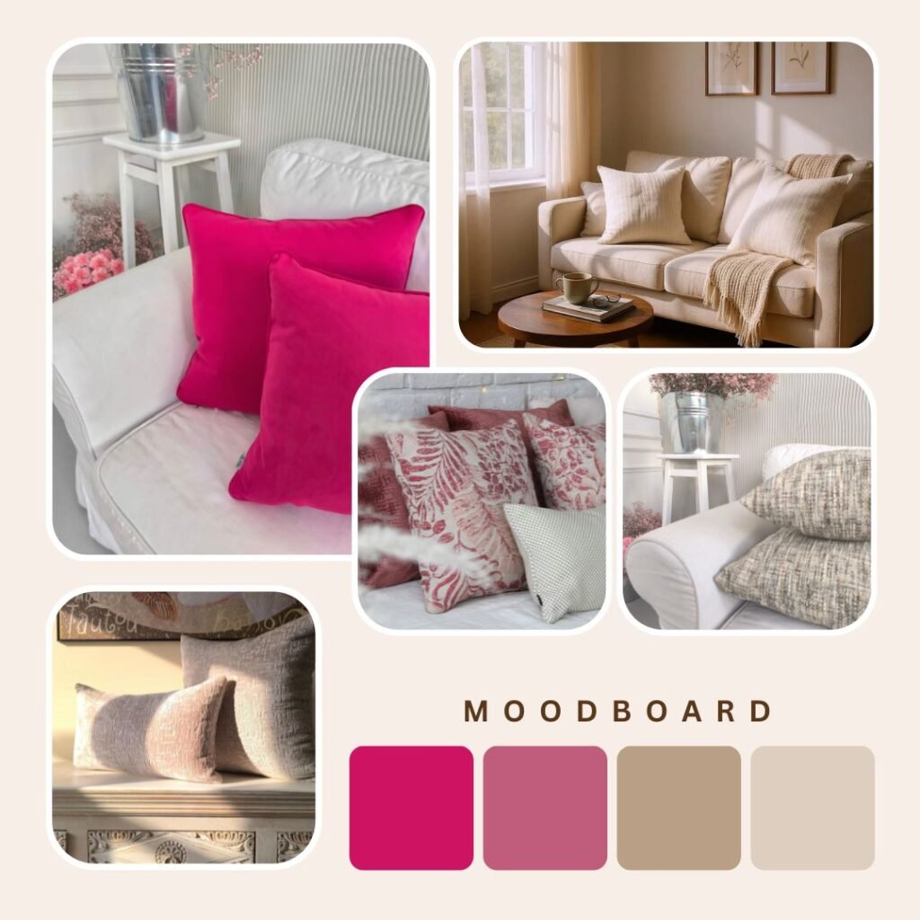 Moodboard salon inspiracje - harmonia czy energia